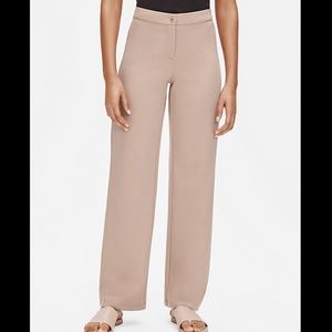 NWT Eileen Fisher Tan Flex Tencel Ponte Straight Leg Pants